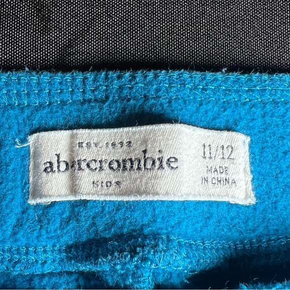 Girls Abercrombie & Fitch Kids Open-hem Turquoise Sweatpants - Picture 4 of 4